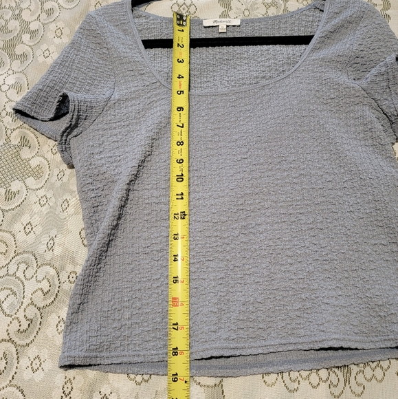 Madewell Short Sleeve Textured Crop Top Size XL - Picture 4 of 8